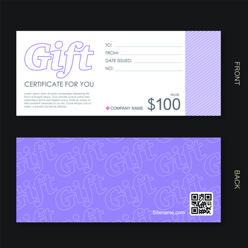Cash gift voucher creative vector material 02