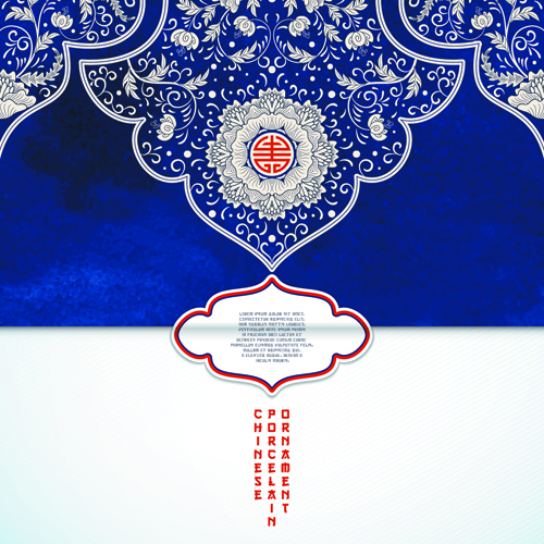 Chinese porcelain ornament vector background