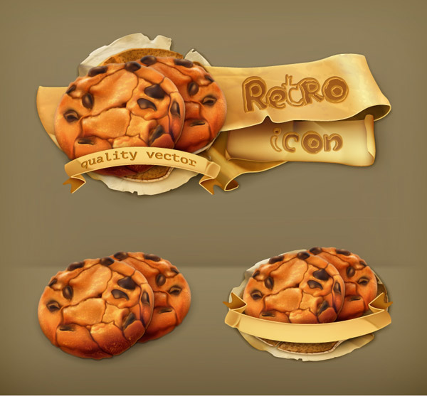 Retro font cookies chocolate 