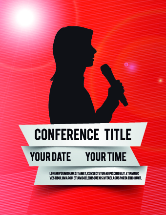 Creative conference poster vector 03