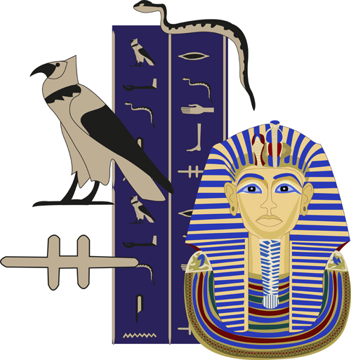 Egypt style pyramid and elements vector 01