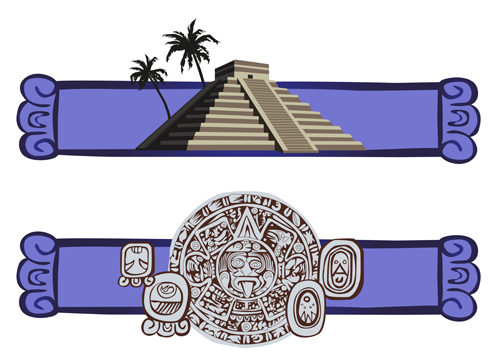 Egypt style pyramid and elements vector 02