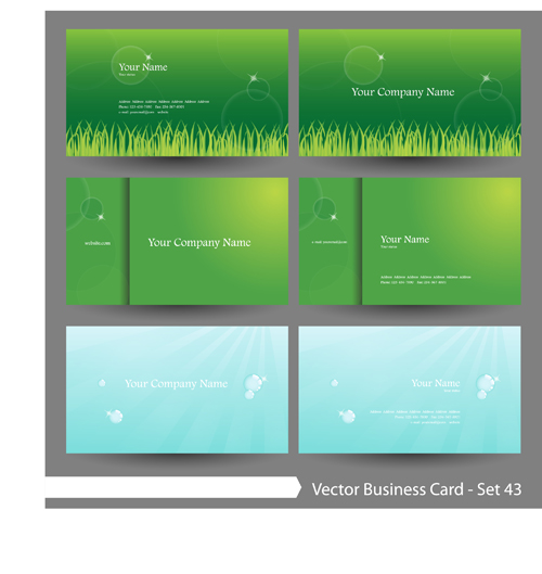 een natural business cards vector 03 Elegant green natural business cards vector 03
