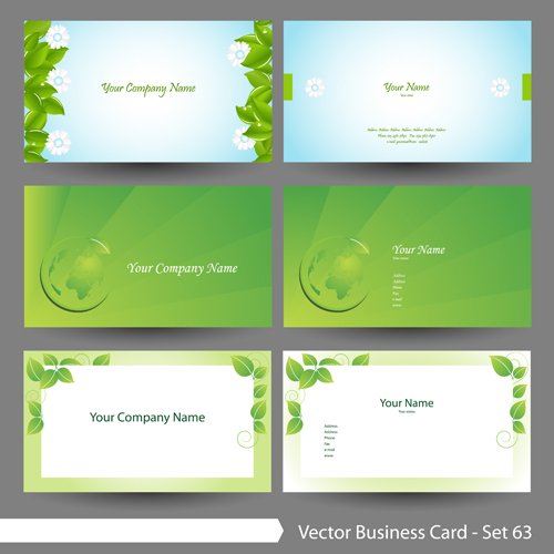 natural green elegant business cards business 