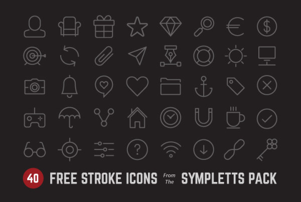 Free 40 Kind black line icons vector