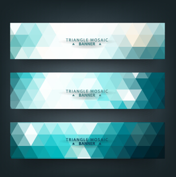 Geometric shapes mosaic vector banners 04