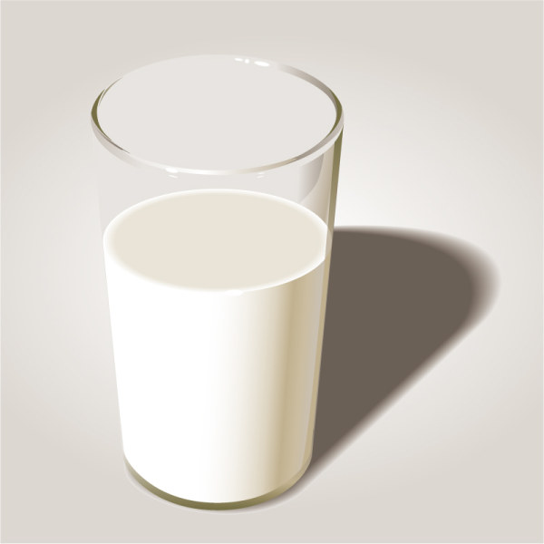 Glass cup with milk vector graphics