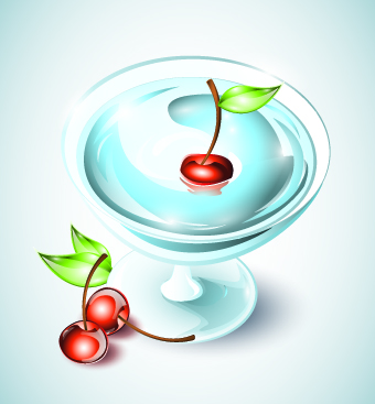 Glass food vector Illustration 04