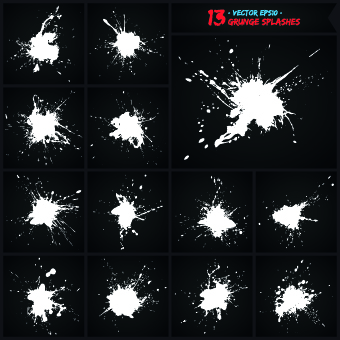 Grunge splasher objects vector 03