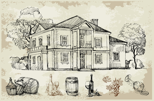 Hand drawn vintage cafe vector 02