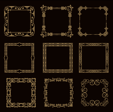Luxury classical frames 01 vector material