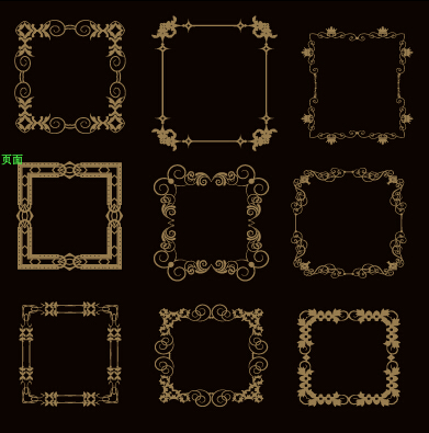Luxury classical frames 02 vector material