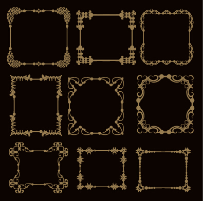 Luxury classical frames 03 vector material