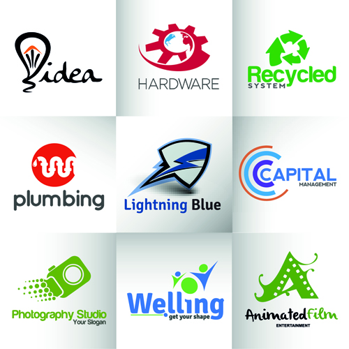 Modern business logos design art vector 07