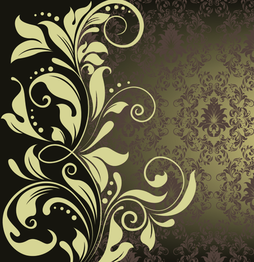 Ornate Vintage Floral vector Backgrounds art 05