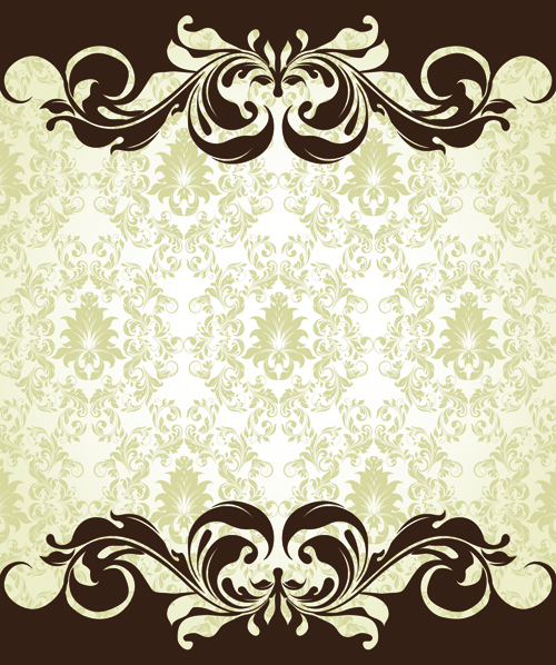 Ornate Vintage Floral vector Backgrounds art 06