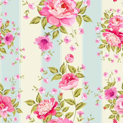 Pink flower seamless pattern beautiful vector Pink flower seamless pattern beautiful vector