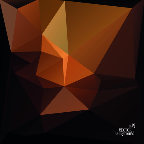 Polygonal geometric dark background vector 04