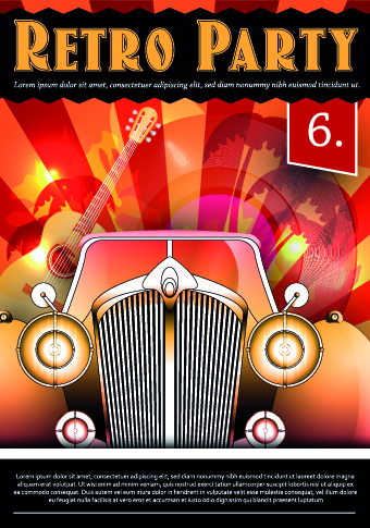 Vector of Retro Party Posters set 03