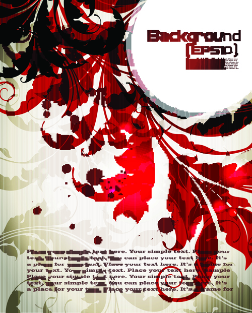 Pretty and colorful floral elements backgorund vector 01