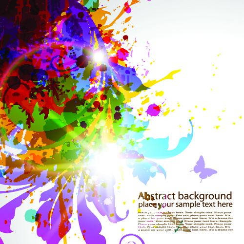 Pretty and colorful floral elements backgorund vector 04