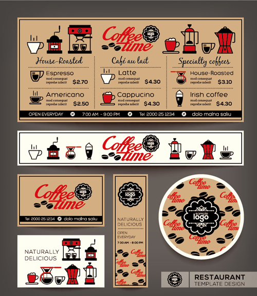 Restaurant menu template vintage vector 05