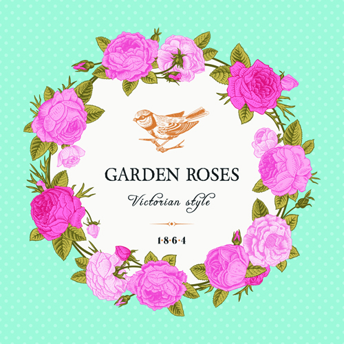 vintage rose cards card bird 