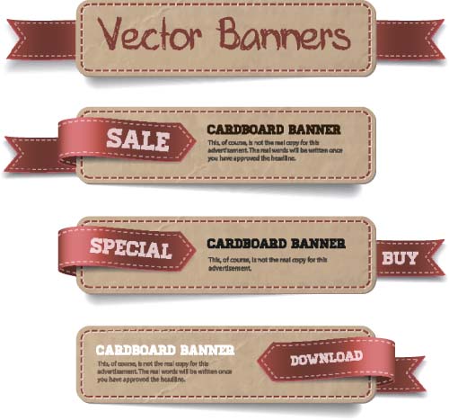 Sale banners with ribbon vector Sale banners with ribbon vector