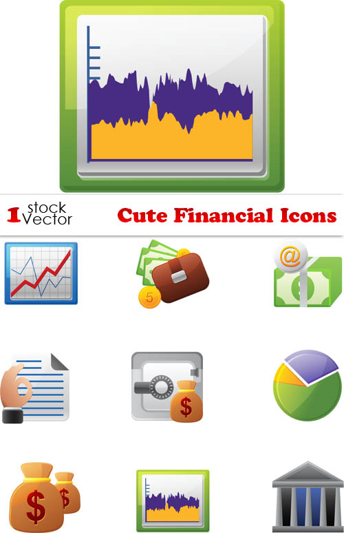 Set of Business Financial Icons Vector