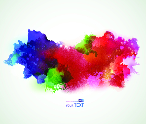 Splash watercolor stains background vector material 02