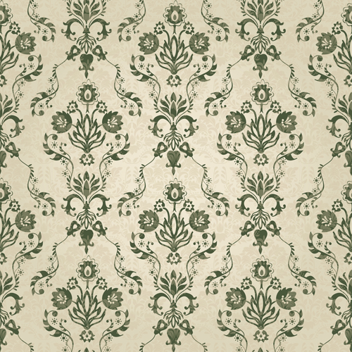 Vector floral retro seamless pattern set 08
