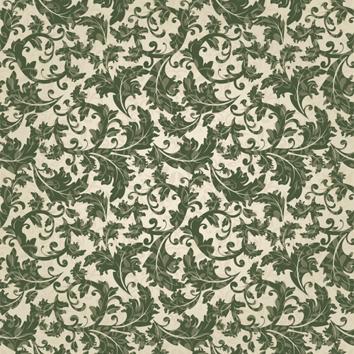 Vector floral retro seamless pattern set 10