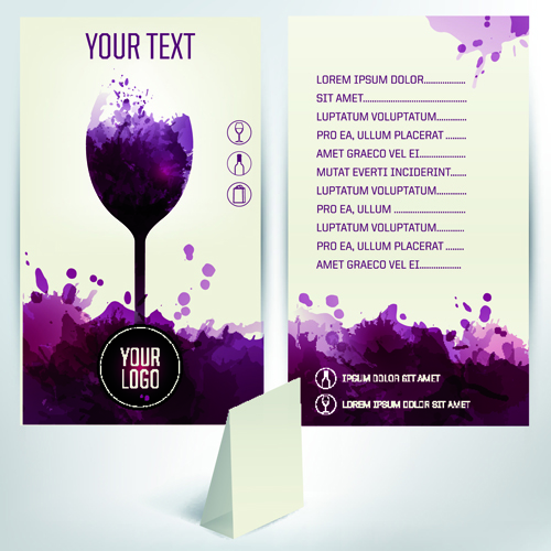 wine watercolor menu 