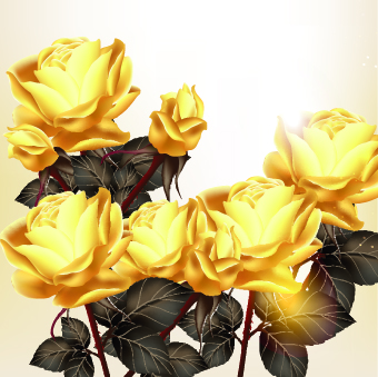 Vintage rose wedding Invitation cards vector 04