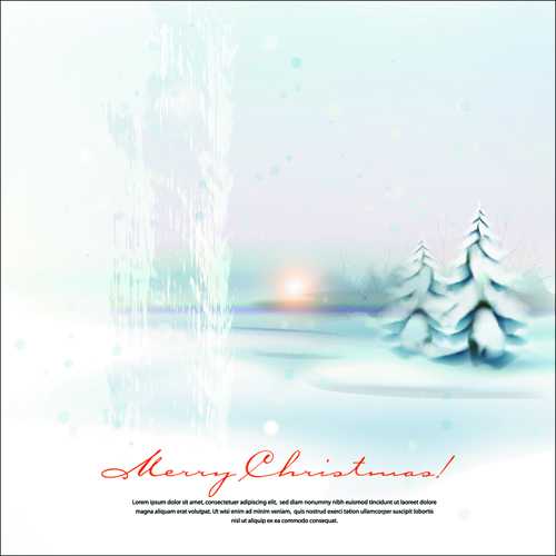 Winter landscape vector background 02