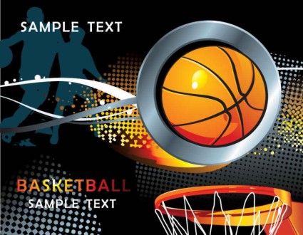 Basketball element background vector design