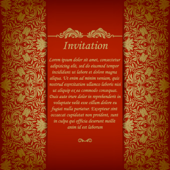 Retro font invitation floral 