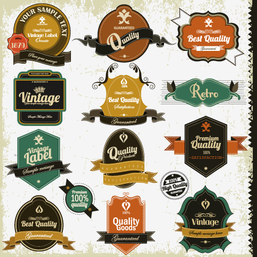 vintage Retro font labels label badges 