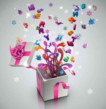 Stylish new year gift background vector Stylish new year gift background vector