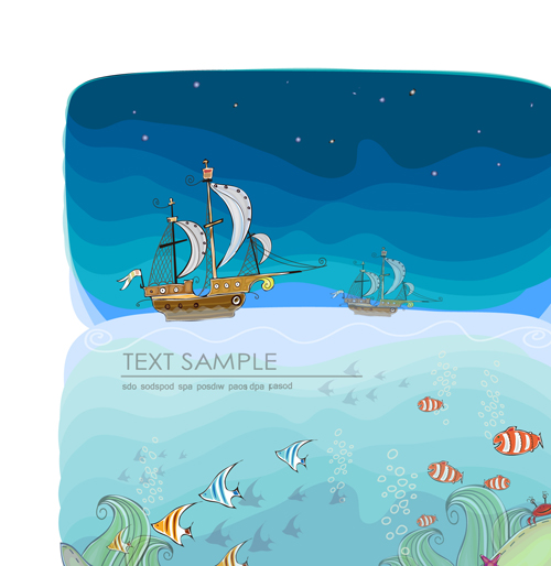 cartoon tropical theme background vector 03