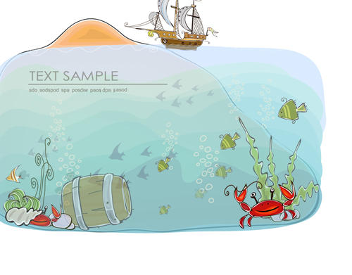 cartoon tropical theme background vector 04