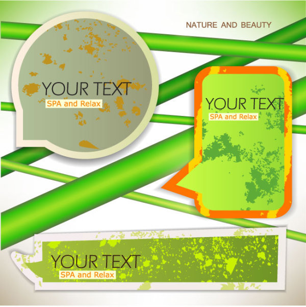 Grunge of Speech frames labels vector 03