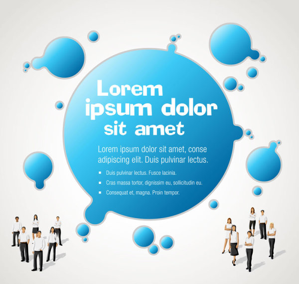 People with speech bubbles vector set 01