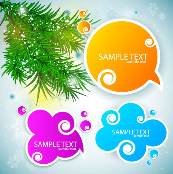 Creative Speech Circle and cloud vector set 01