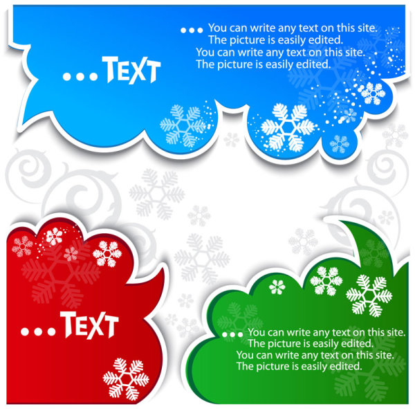 Creative Speech Circle and cloud vector set 05