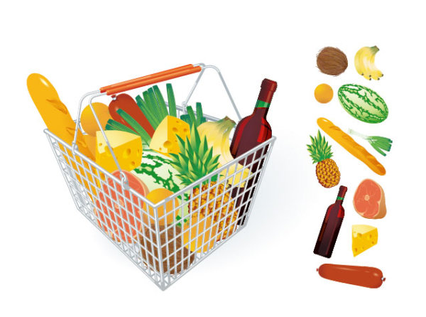 supermarket shopping elements element 