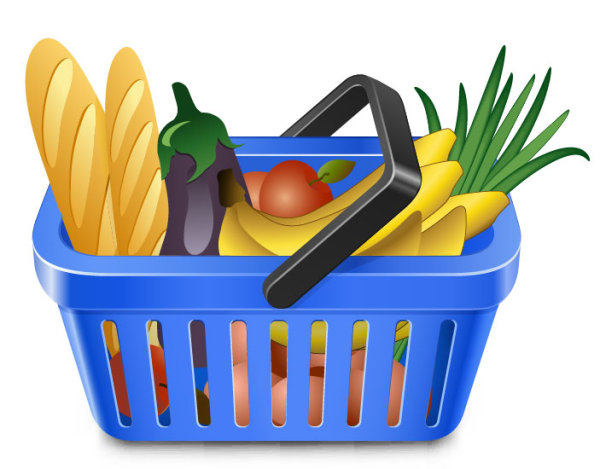 Supermarket Shopping elements vector 05