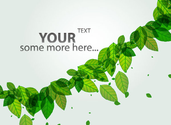 Green leave flyer and cover brochure background vector 01