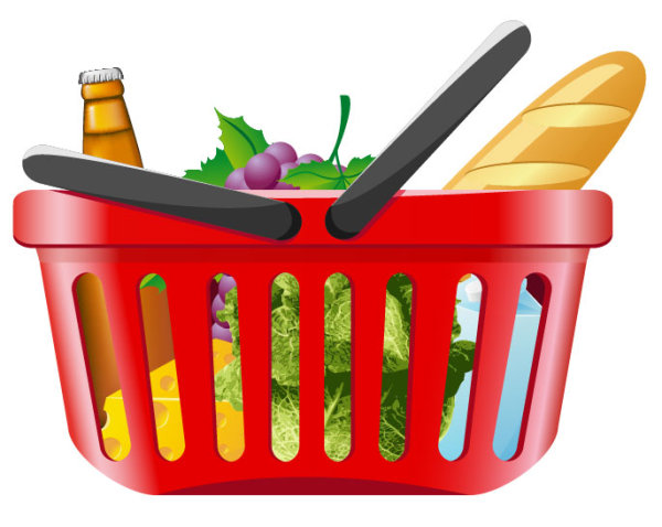 Supermarket Shopping elements vector 01
