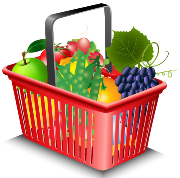Supermarket Shopping elements vector 02